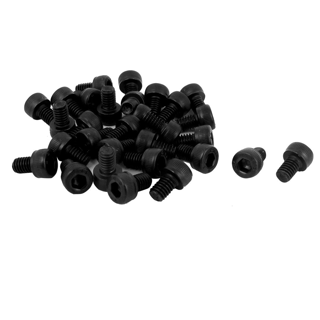 Harfington M4×6mm 12.9 Alloy Steel Machine Bolt Hex Socket Head Cap Screws Black 30pcs