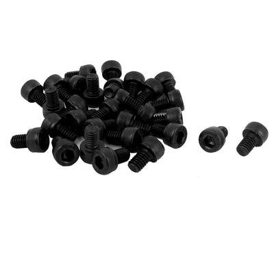 Harfington M4×6mm 12.9 Alloy Steel Machine Bolt Hex Socket Head Cap Screws Black 30pcs