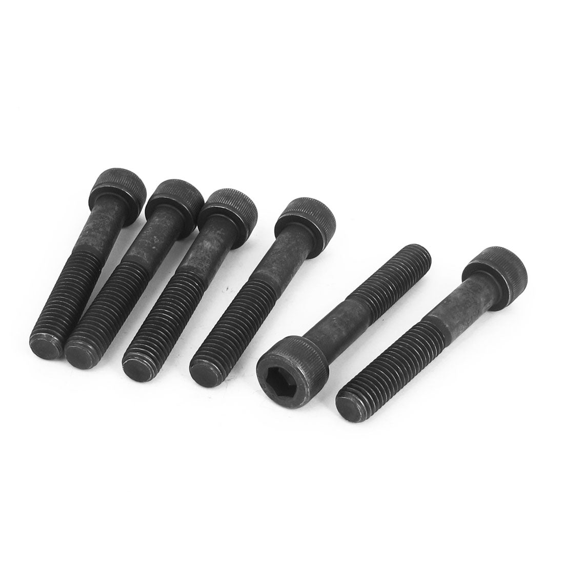 uxcell Uxcell M10 x 60mm 12.9 Alloy Steel Hex Socket Head Cap Screw Bolt Black 6pcs