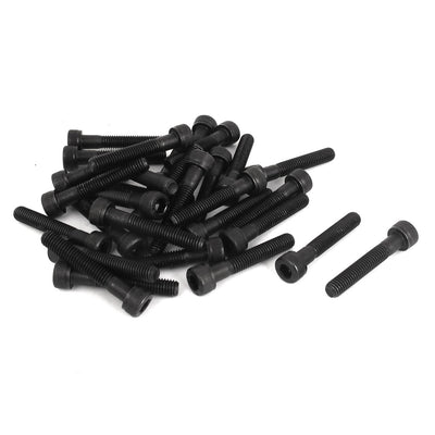 Harfington Uxcell M5 x 30mm 12.9 Alloy Steel Hex Socket Head Cap Screws Bolts Black 30pcs