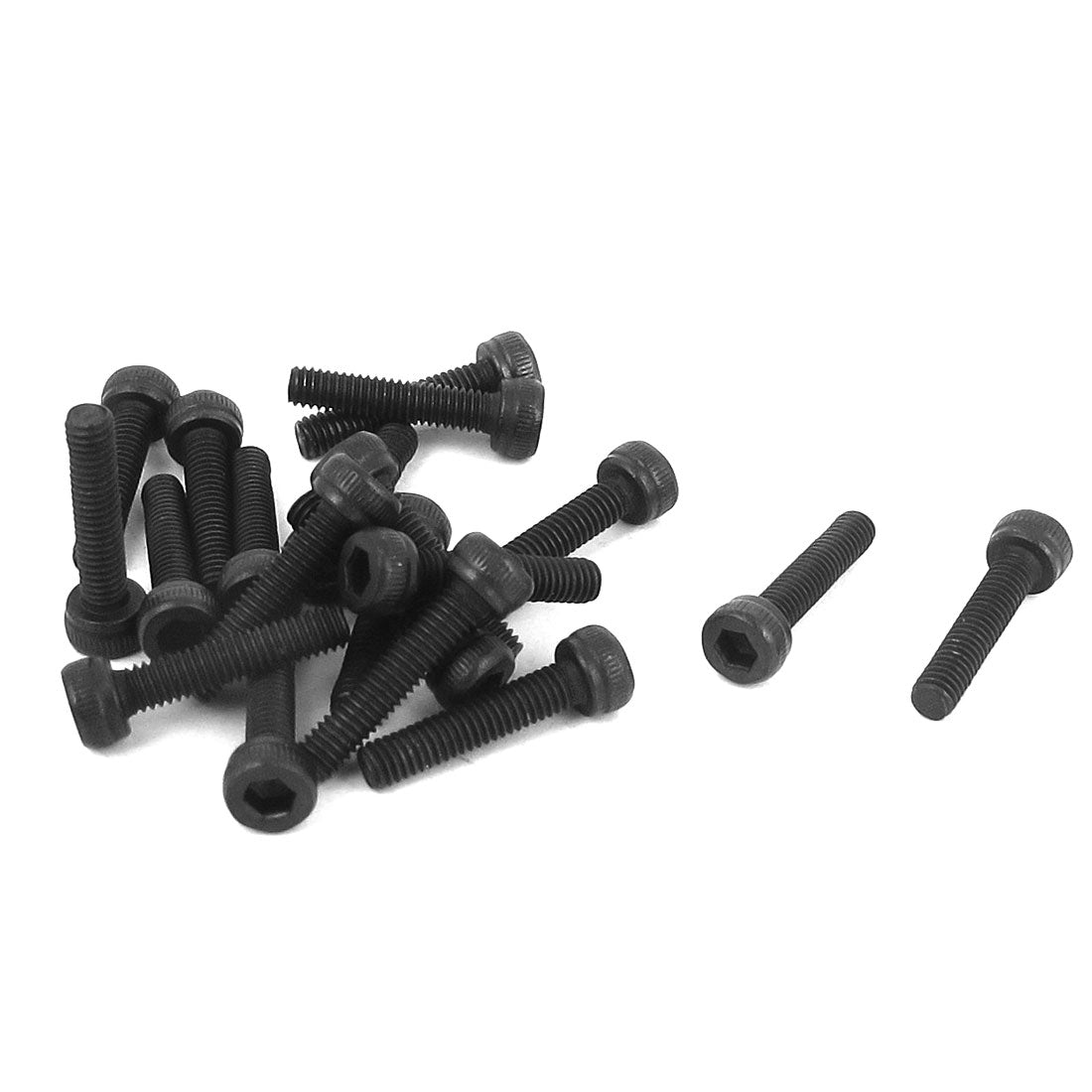 Harfington M2.5×12mm 12.9 Alloy Steel Machine Bolt Hex Socket Head Cap Screws Black 20pcs