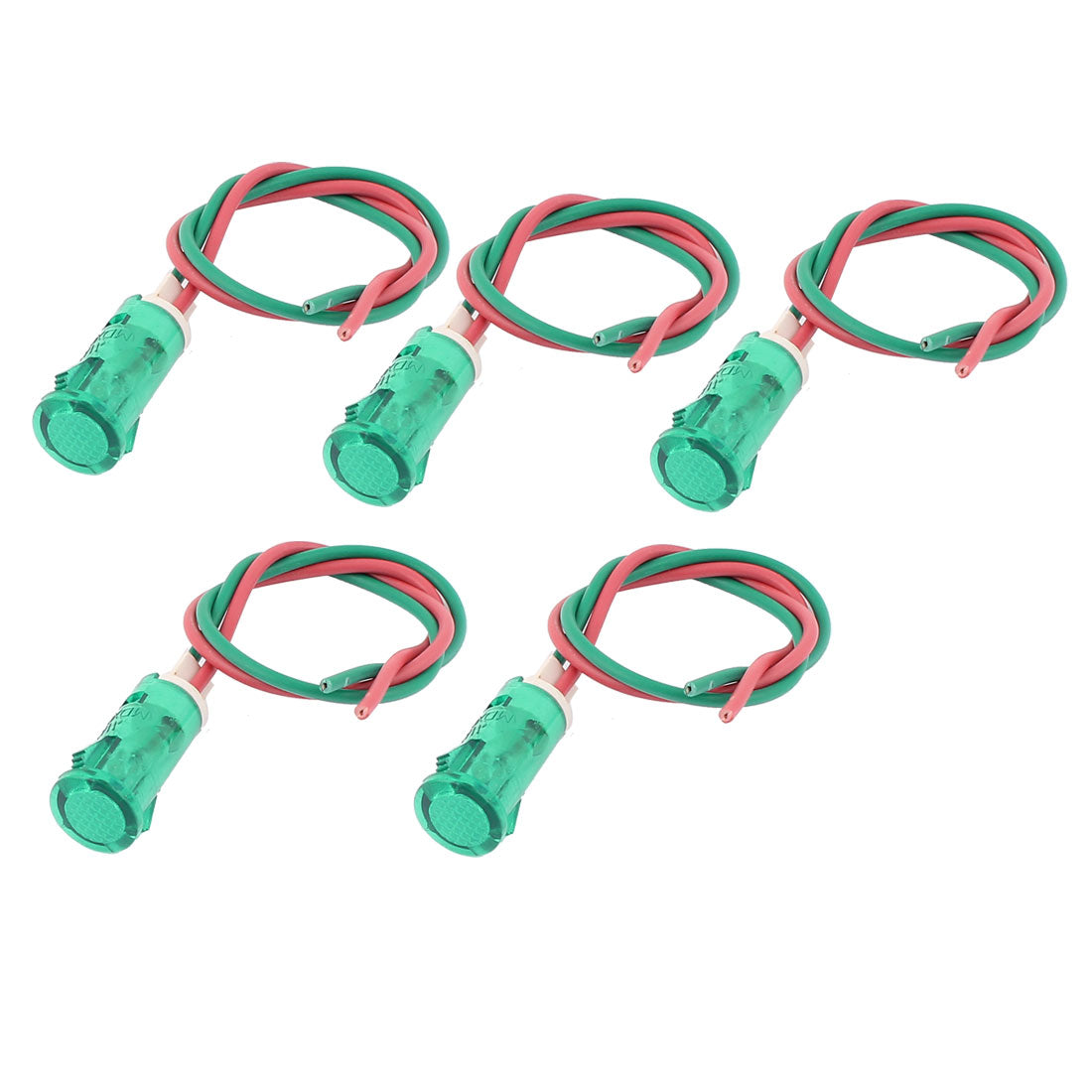 Harfington Plastic Wire LED Pilot Signal Indicator Light 5pcs