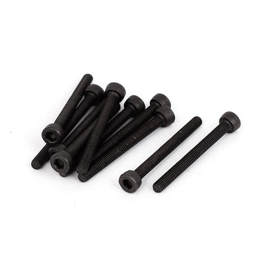 Harfington M3x30mm 0.5mm Pitch 12.9 Alloy Steel Knurled Head Hex Socket Cap Screws 10pcs