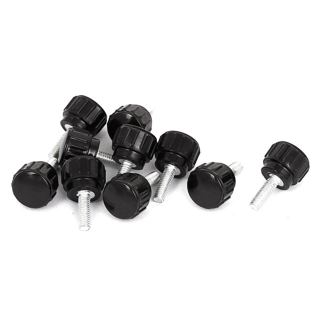 Harfington M4×10mm Male Thread Plastic Knurled Head Clamping Knob Jig Black 10pcs