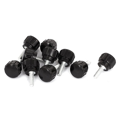 Harfington M4×10mm Male Thread Plastic Knurled Head Clamping Knob Jig Black 10pcs