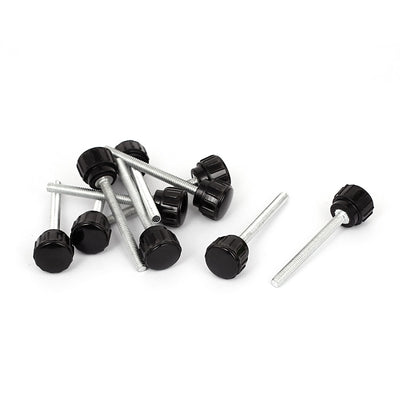Harfington M4×40mm Male Thread Plastic Knurled Head Clamping Knob Jig Black 10pcs