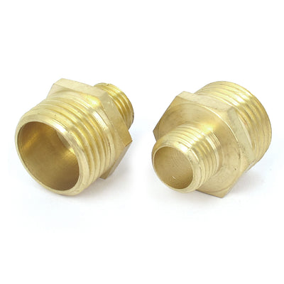 Harfington 12pcs PT1/4" to PT1/2" Male Thread Hex Reducing Nipple Connector Brass Fittings