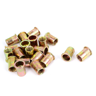 Harfington 20pcs M12x22mm Zinc Plated Flat Head Blind Rivet Nut Insert Nutserts