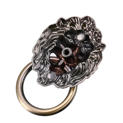 Harfington Uxcell Vintage Style Metal Lion Head Design Dresser Cabinet Door Pull Handle 10pcs