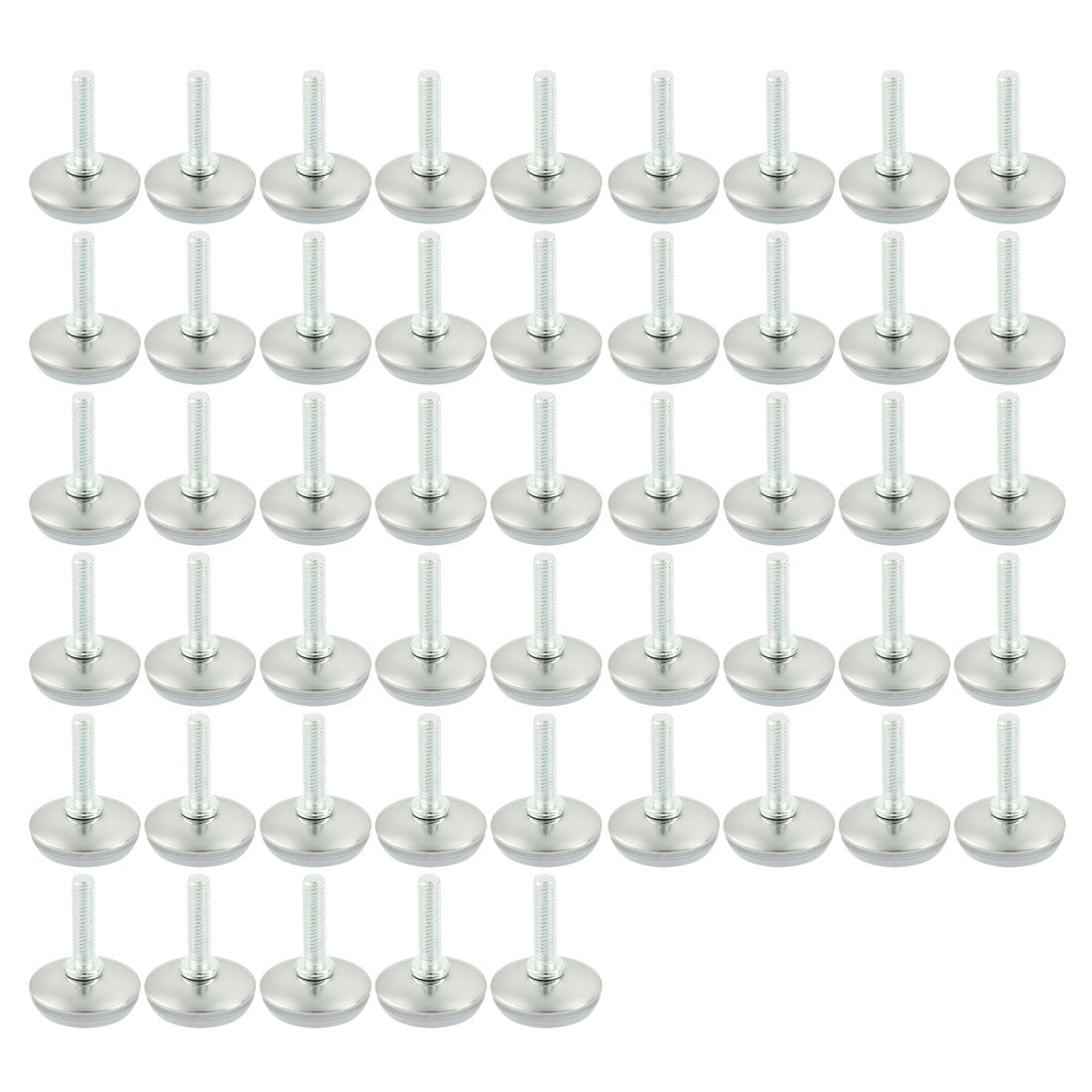 uxcell Uxcell M6 x 25mm Threaded Furniture Cabinet Screw On Leveling Glide Foot 50 Pcs