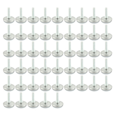 Harfington Uxcell M6 x 25mm Threaded Furniture Cabinet Screw On Leveling Glide Foot 50 Pcs