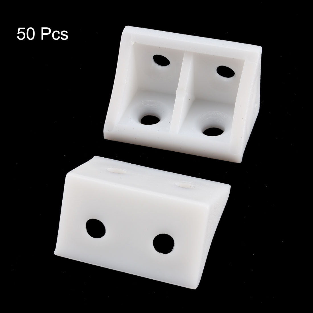 Harfington 50pcs 90 Degree White Plastic Furniture Closet Cabinet Corner Connectors