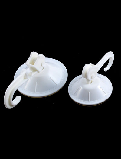 Harfington Uxcell Kitchen Bathroom Shower Suction Cup Door Wall Hook Towel Pan Hanger White 2pcs