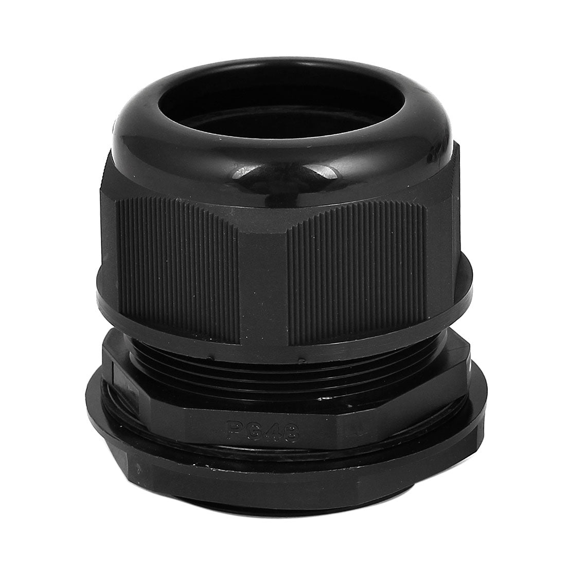 Harfington PG48 35-45mm Range Waterproof Locknut Stuffing Cable Gland Fastener Joints Black