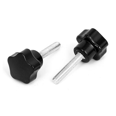 Harfington Uxcell 25mm Plastic Star Head M6x30mm Male Thread Screw on Clamping Knob Grips 10pcs