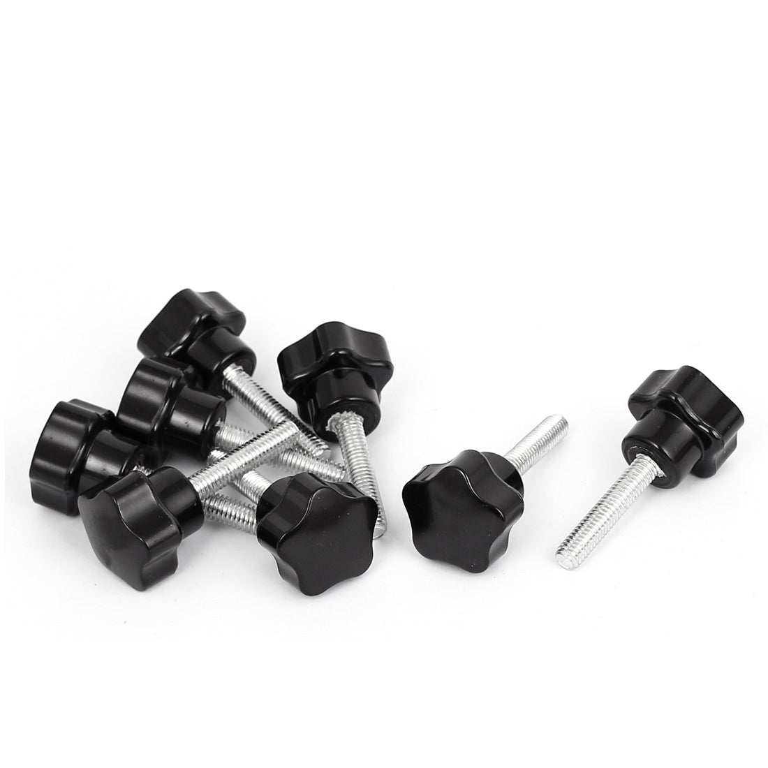 uxcell Uxcell 25mm Plastic Star Head M6x30mm Male Thread Screw on Clamping Knob Grips 10pcs
