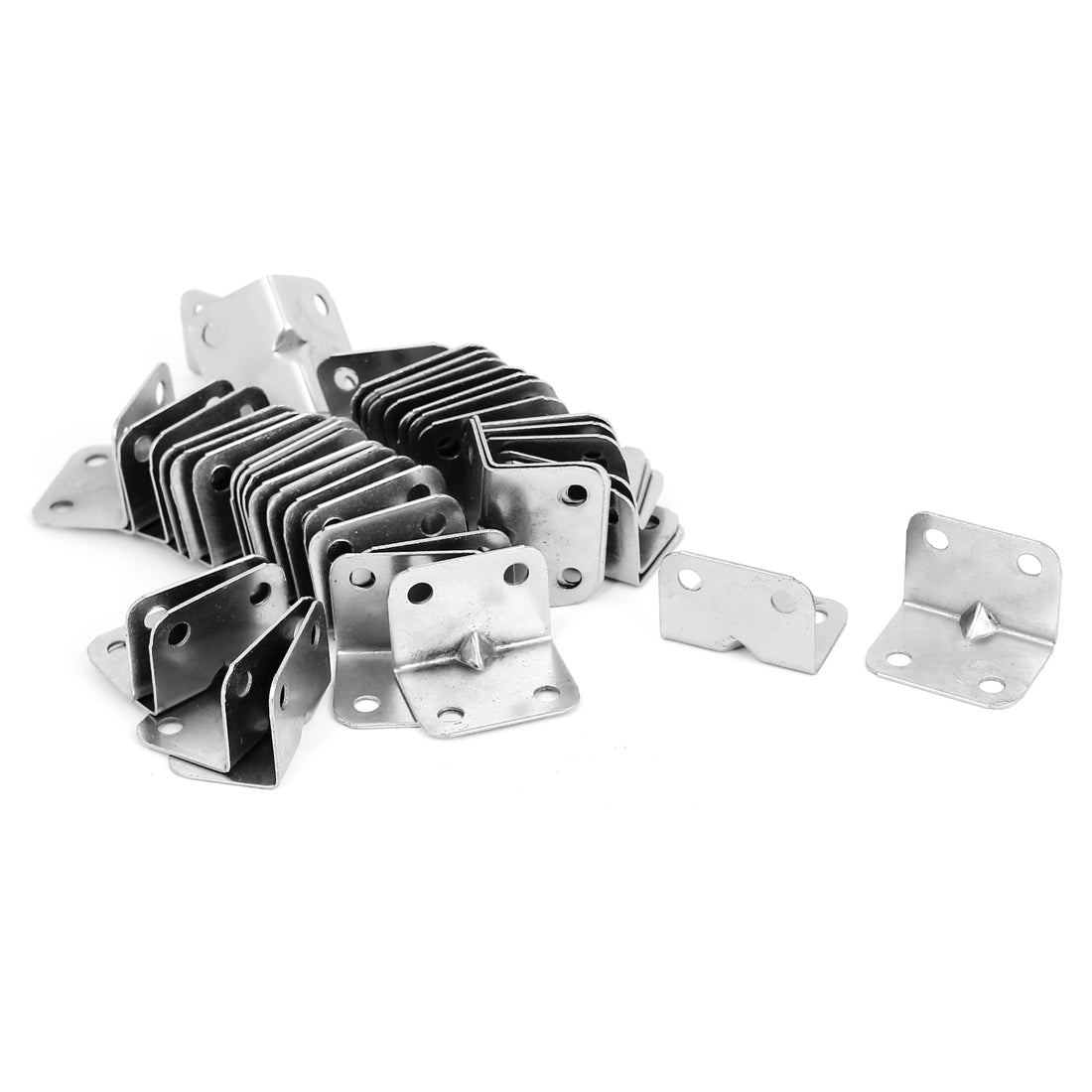 Harfington 24mmx24mm L Shape Shelf Corner Brace Metal Right Angle Bracket Silver Tone 50pcs