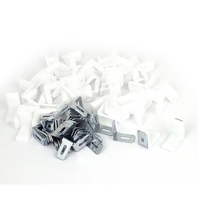 Harfington 29mmx29mm Cabinet Cupboard Shelf Corner Brace Plate Right Angle Bracket 50pcs