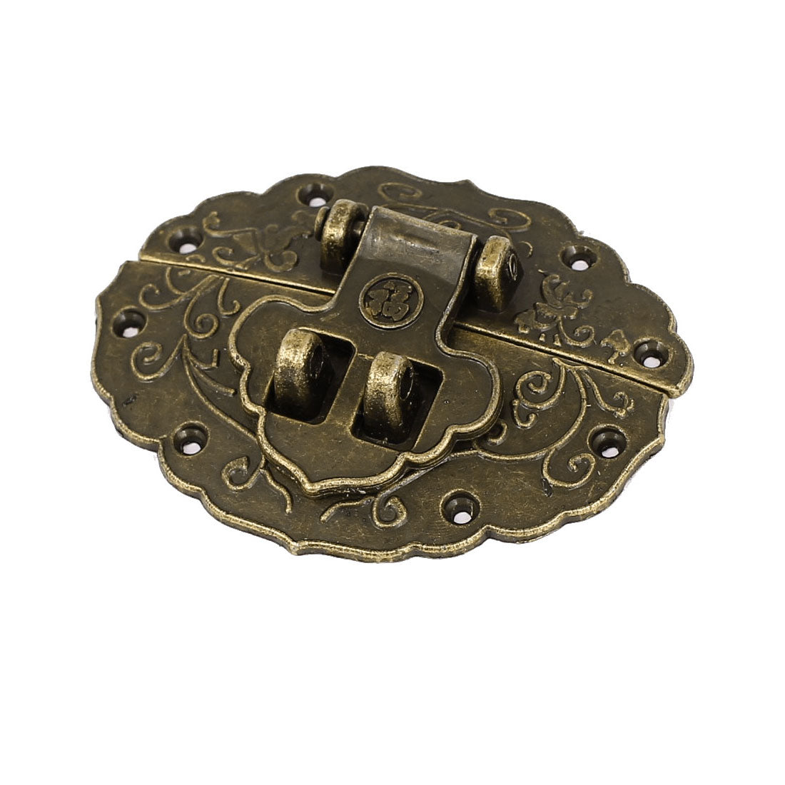 Harfington Antique Style Wooden Case Chest Jewelry Box 55x44mm Clasp Hasp Latch Bronze Tone