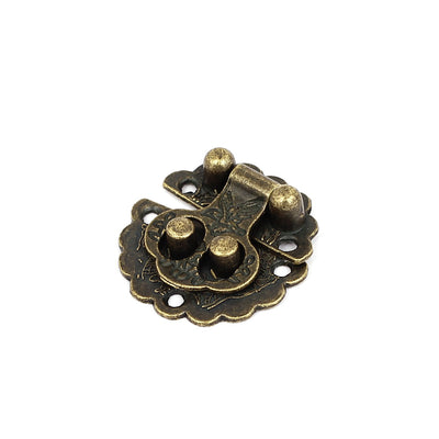 Harfington Antique Style Wooden Case Chest Box 30mm Round Clasp Hasp Latches Bronze Tone