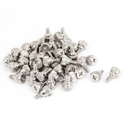 Harfington 50pcs M3.5x6mm Male Thread Nickel Coated Computer Desktop PC Case Thumb Screws