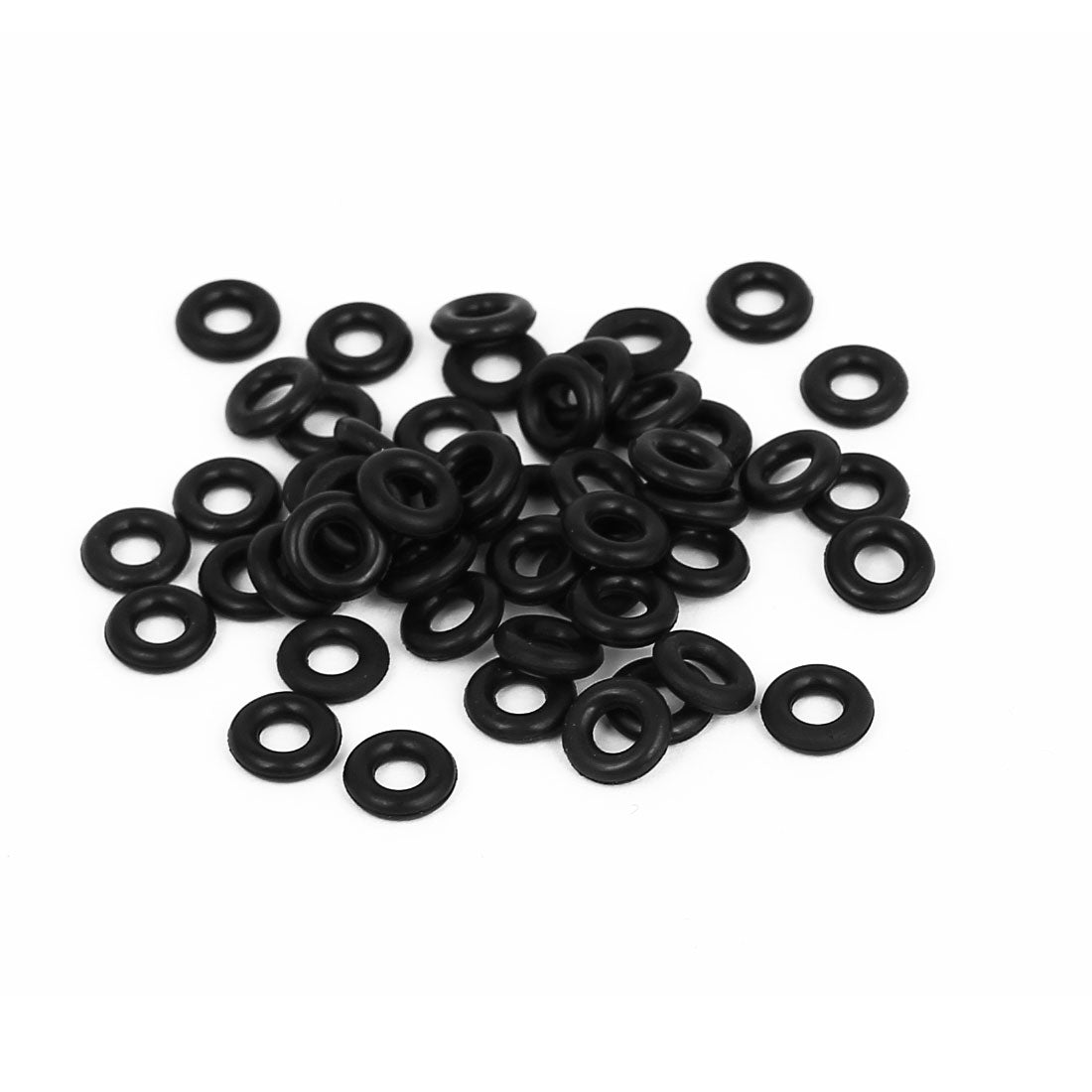 Harfington 50 Pcs 7mmx3mmx2mm Black Rubber O Ring Oil Seal Gaskets