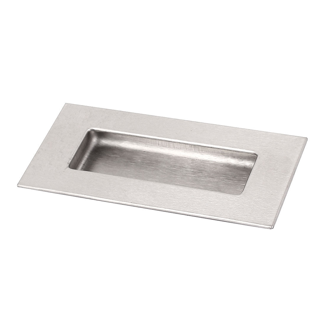 uxcell Uxcell 120mmx60mm Stainless Steel Rectangular Recessed Flush Pull Handle Silver Tone