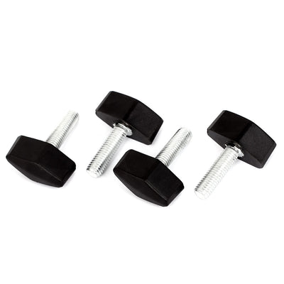 Harfington 4pcs M8 Male Thread Dia Rotary Adjustable Plastic T Clamping Handle Screw Knob Grip