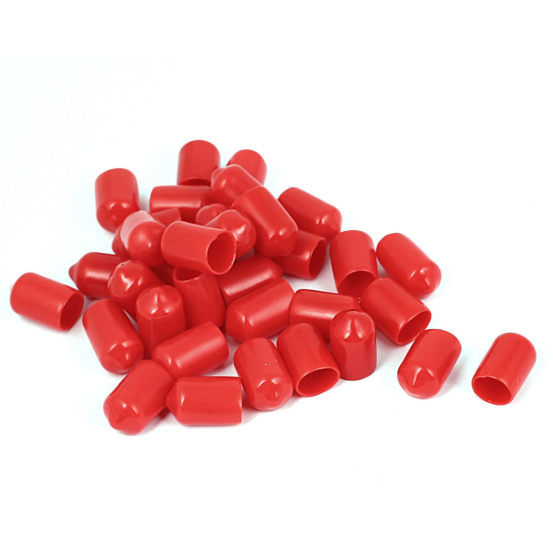 Harfington 35pcs 10mm Inner Dia Red Vinyl End Cap Wire Cable Tube Cover Protector