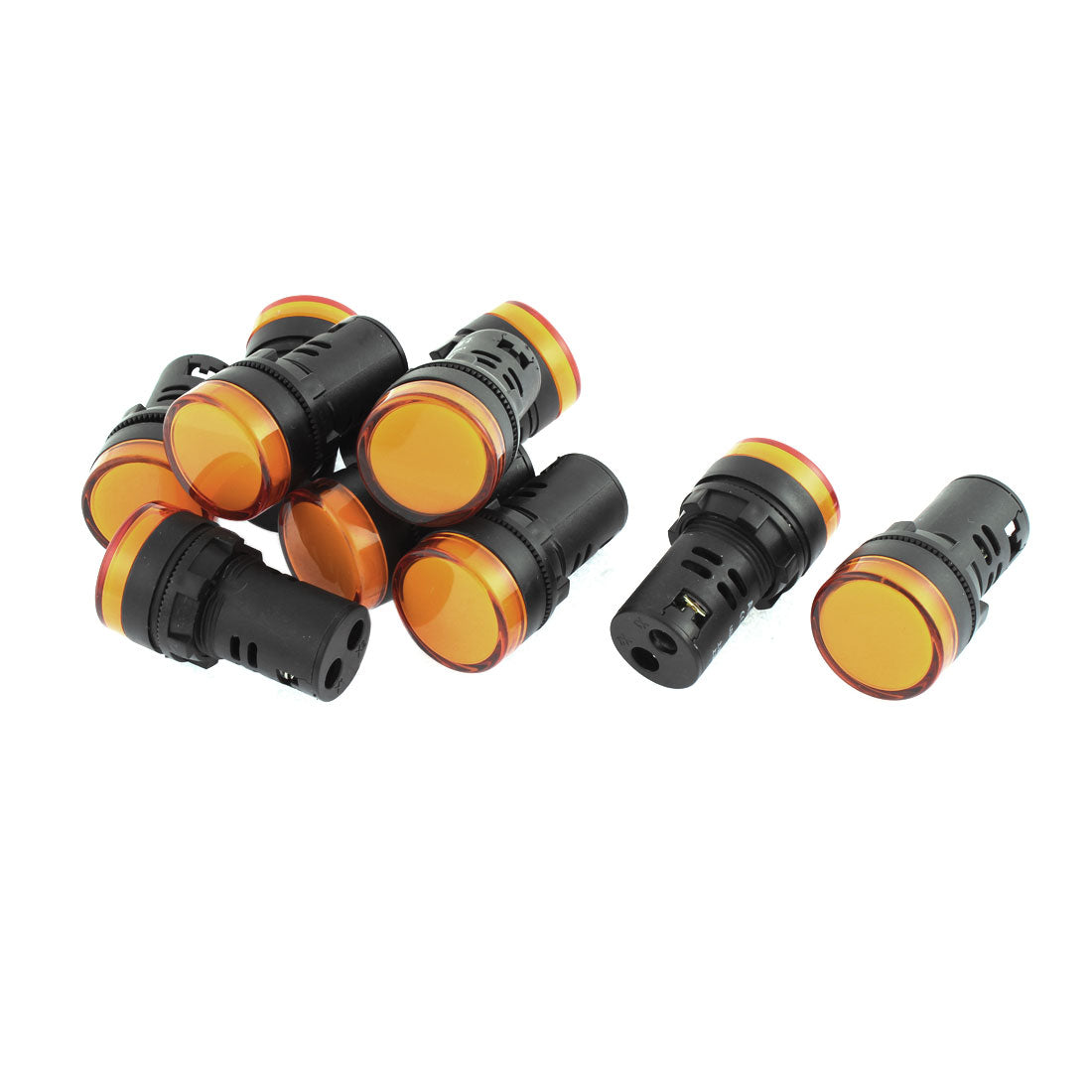Harfington 10 Pcs AD16-22D/S 20mA Plastic Shell Industrial Light Signals Indicator Lamp AC110V