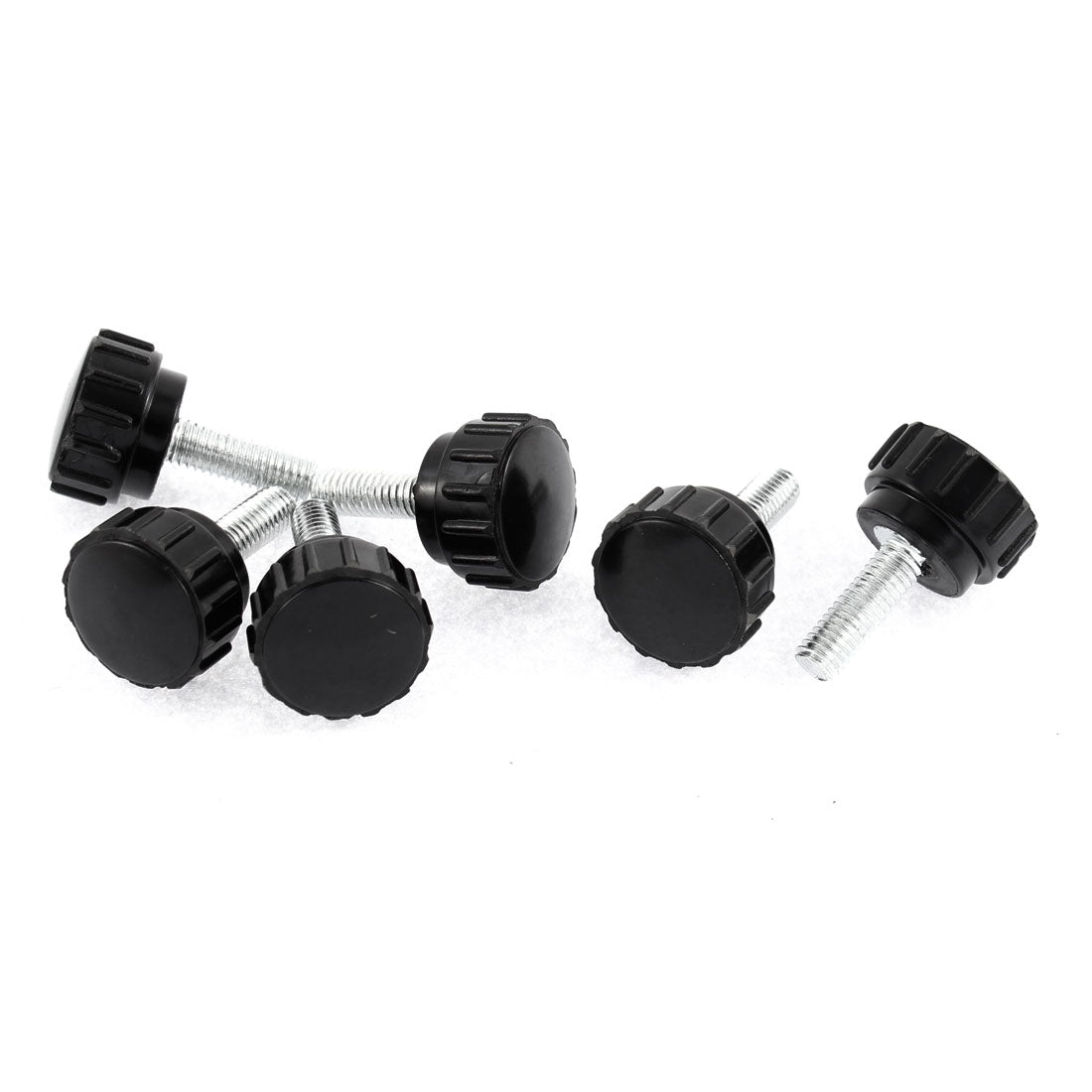 Harfington M5×15mm Round Head Screw On Thumbscrews Knurled Clamping Knob Grips 6pcs