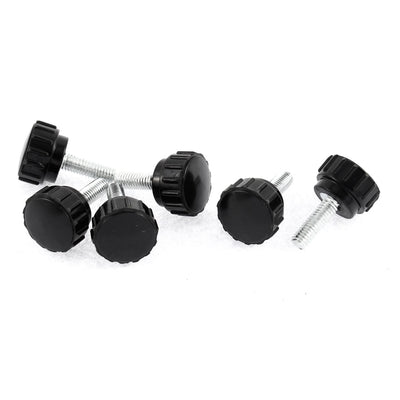Harfington M5×15mm Round Head Screw On Thumbscrews Knurled Clamping Knob Grips 6pcs