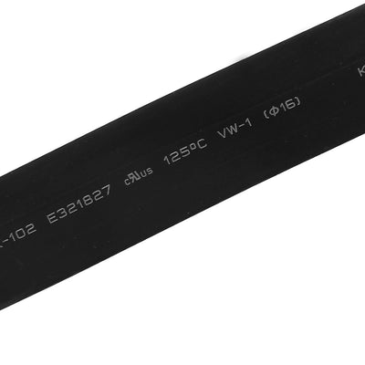 Harfington 3.6Meter 16mm Dia 26.5mm Flat Width Ratio 2:1 Heat Shrink Tube Sleeving Wrap Wire Kit Black
