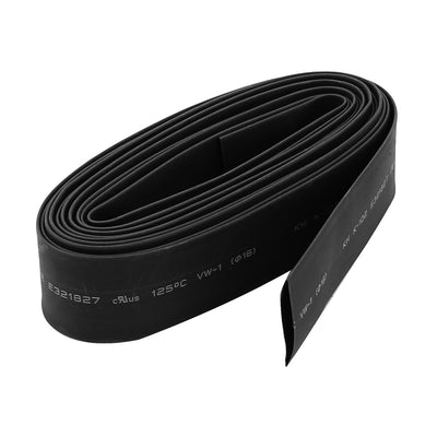 Harfington 3.6Meter 16mm Dia 26.5mm Flat Width Ratio 2:1 Heat Shrink Tube Sleeving Wrap Wire Kit Black