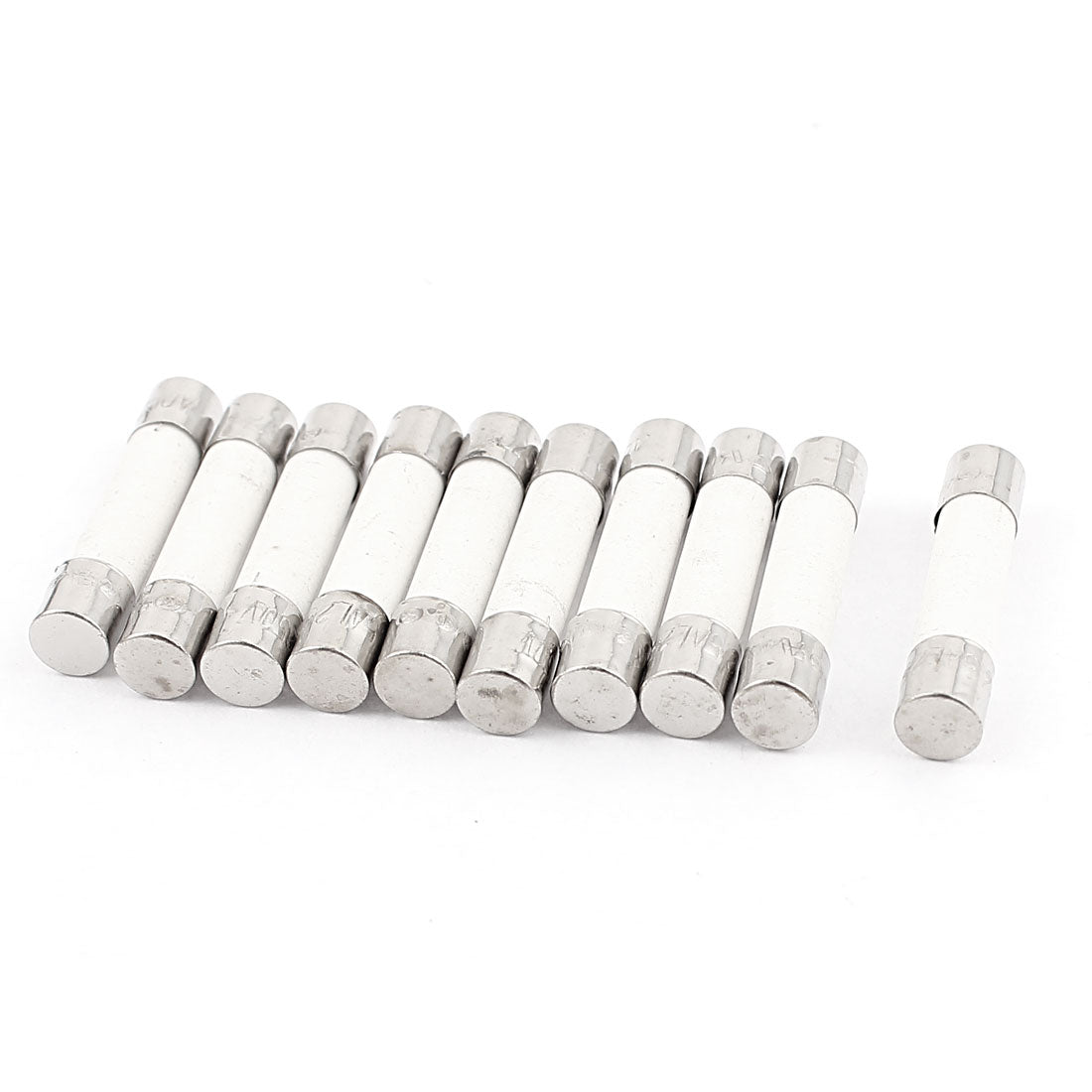Harfington 10pcs 5×25mm Fusible Core Cylinder Cap Ceramic Tube Fuse Links 250V 2.5A
