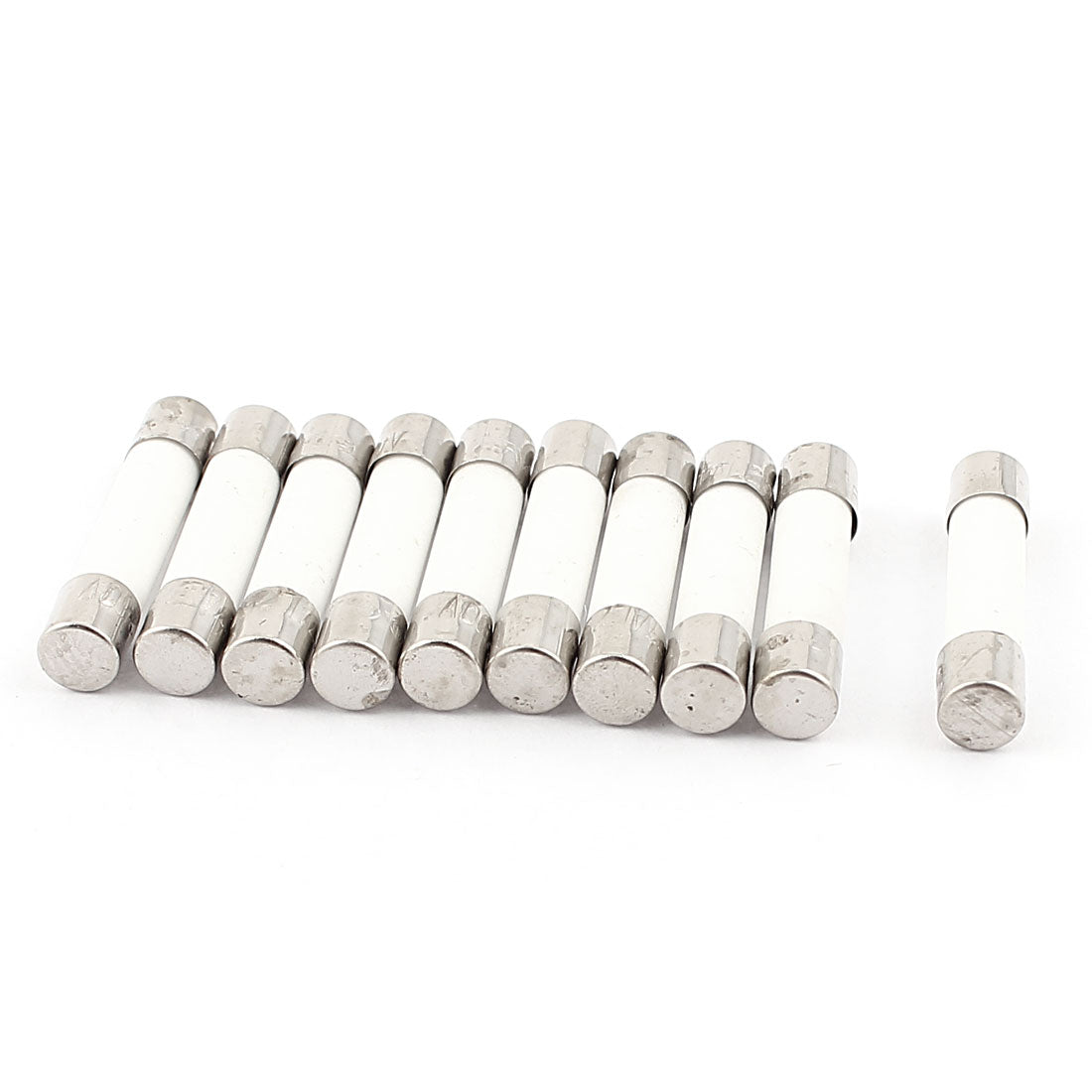 Harfington 10pcs 5×25mm Fusible Core Cylinder Cap Ceramic Tube Fuse Links 250V 7A