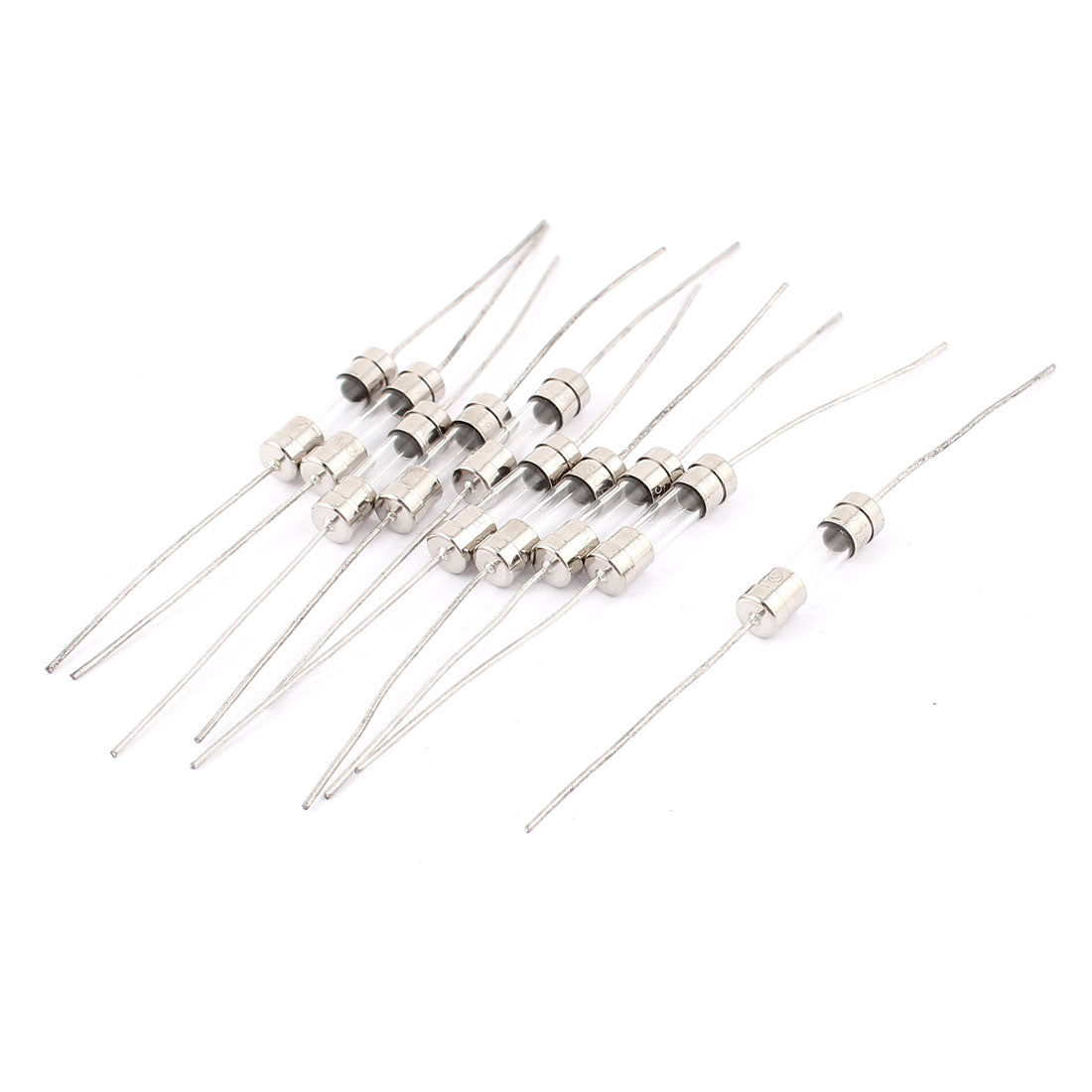 Harfington Electrical Double Cap Axial Leaded Glass Tube Fuses 5×20mm 250V 6.3A 10pcs