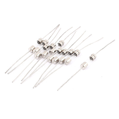 Harfington Electrical Double Cap Axial Leaded Glass Tube Fuses 5×20mm 250V 6.3A 10pcs