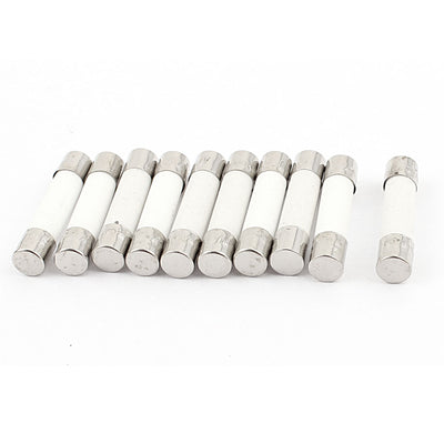 uxcell Uxcell 10 PCS 5 x 25mm Fusible Core Cylinder Cap Ceramic Tube Fuse Links 250V 1A