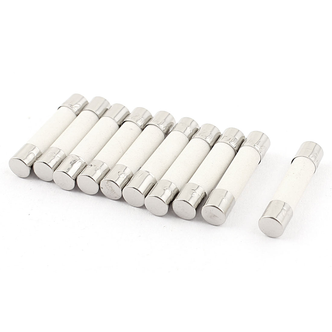 Harfington 10pcs 5×25mm Fusible Core Cylinder Cap Ceramic Tube Fuse Links 250V 10A