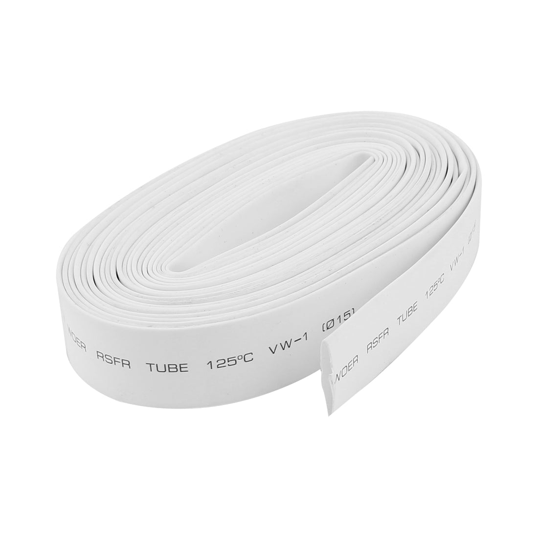 Harfington 25mm Flat Width Heat Shrink Wire Wrap Tubing Shrinkable Cable Sleeve White 5.6m Long