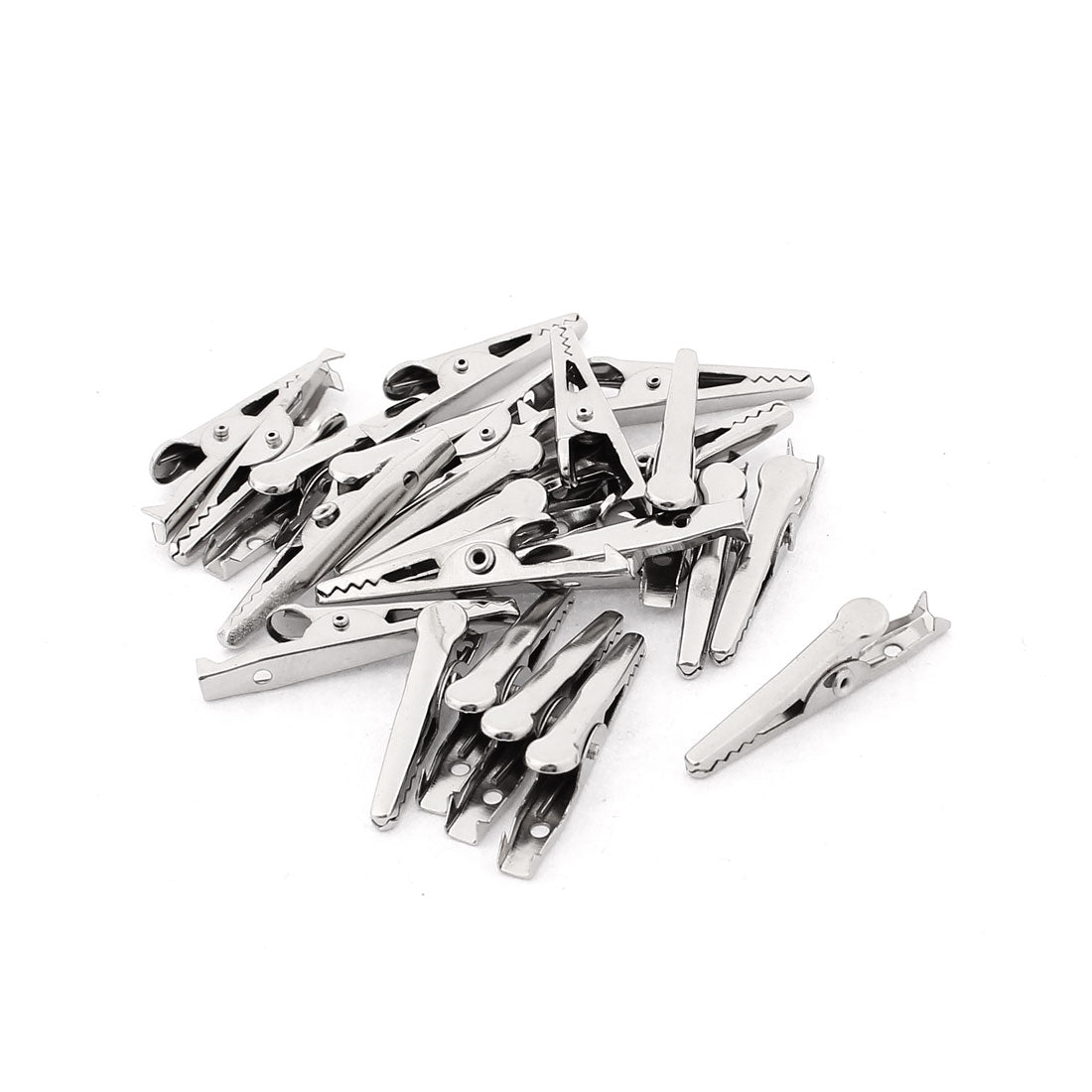 Harfington Metal Insulated Alligator Testing Clips Crocodile Clamps Silver Tone 23pcs