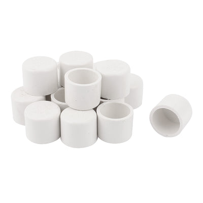 Harfington 25mm Water Pipe Fittings PVC Slip End Cap Cover White 16pcs
