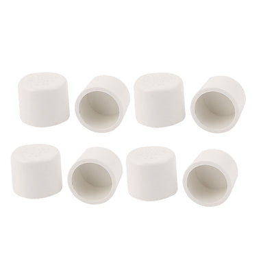 Harfington 8pcs 25mm Dia PVC Round Inlet Pipe End Caps Cover White