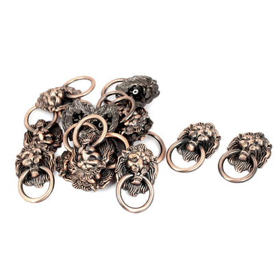 Harfington Uxcell Lion Head Design Drawer Cupboard Cabinet Pull Handle Knob Copper Tone 15pcs