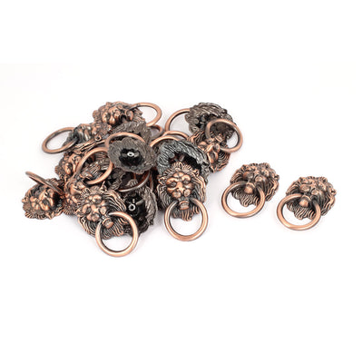 uxcell Uxcell Lion Head Design Drawer Cupboard Cabinet Pull Handle Knob Copper Tone 20pcs