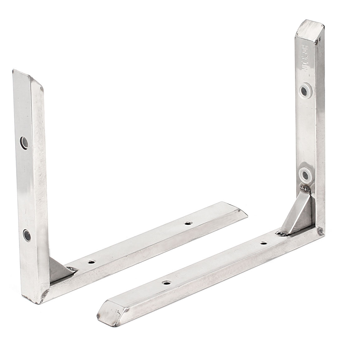 Harfington 25cmx20cm Stainless Steel L Shape Wall Shelf Support Right Angle Brackets 2pcs