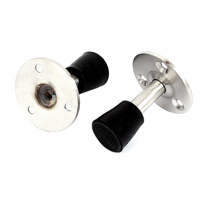 Harfington 45mm Dia Base 50mm High Wall Mount Stainless Steel Door Stop Stopper Bumper 5pcs