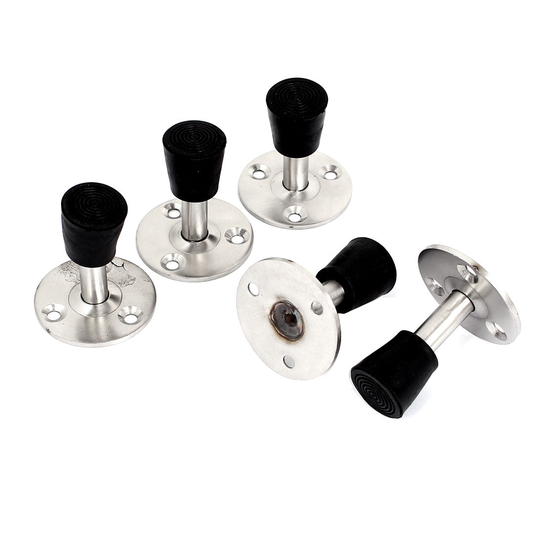 Harfington 45mm Dia Base 50mm High Wall Mount Stainless Steel Door Stop Stopper Bumper 5pcs