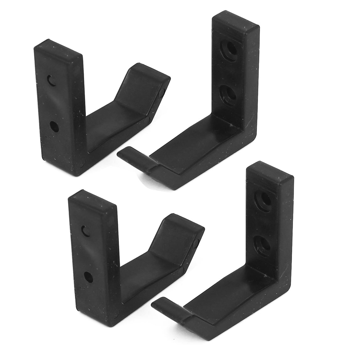 uxcell Uxcell Black Plastic Wall Door Mount Clothes Coat Belt Bag Hanging Hook Hanger 4pcs